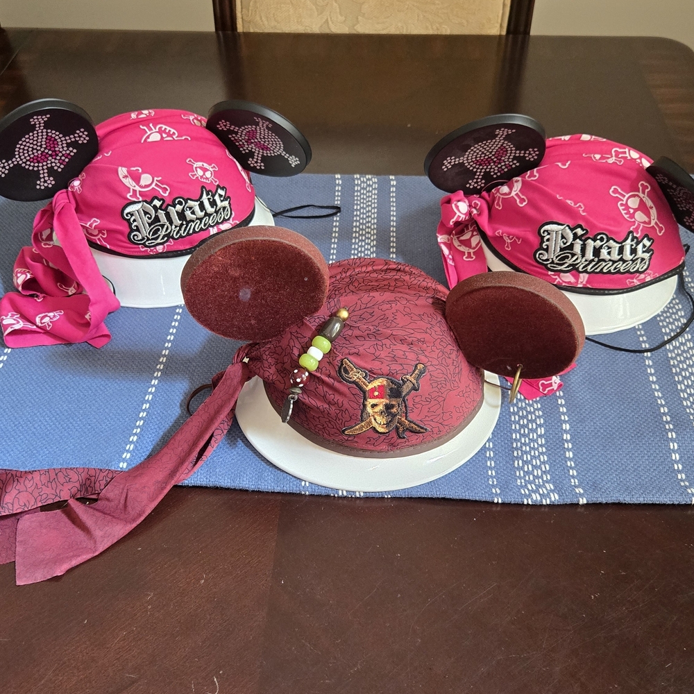 Disney Pirate Princess Pink and Maroon Pirate Ear Set